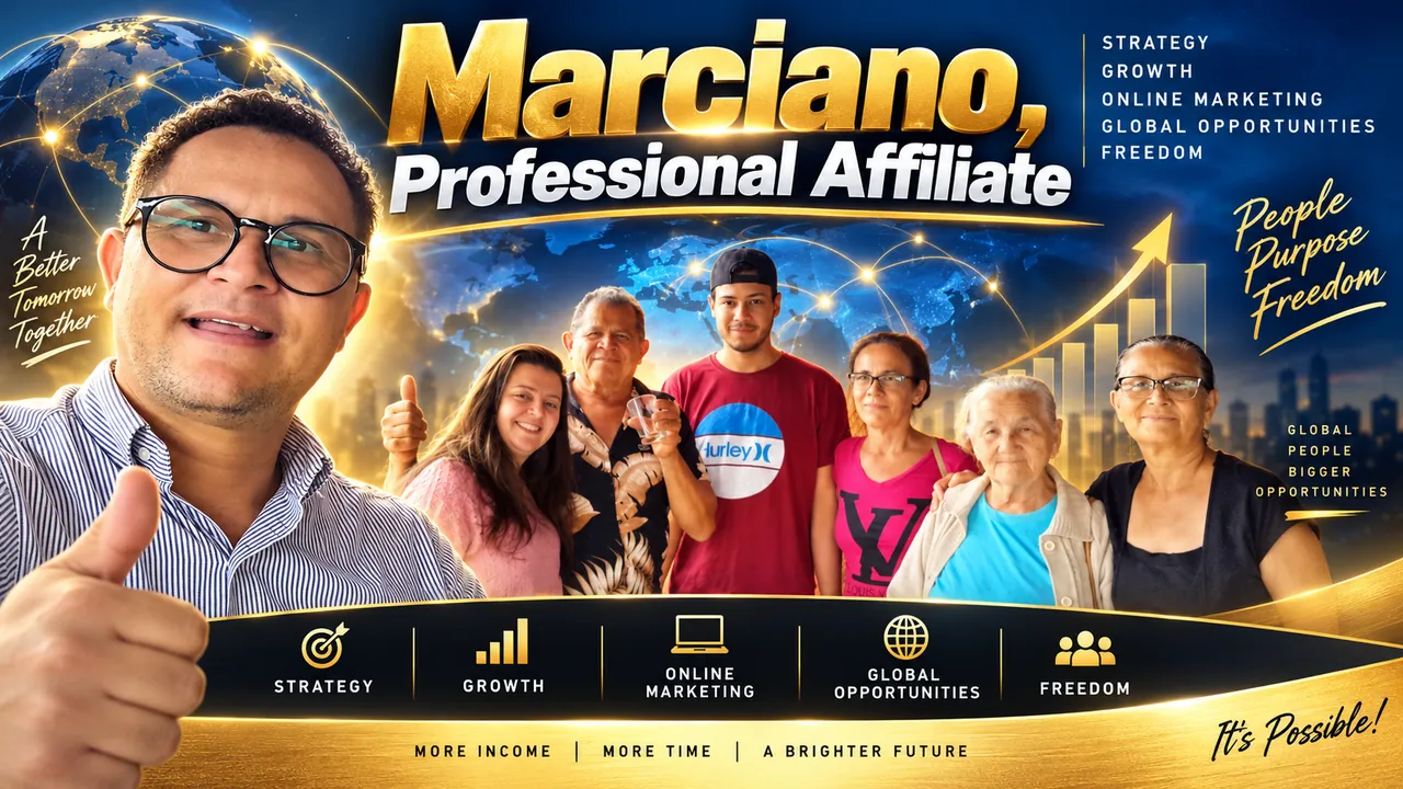 Marciano, editor of PLF Reviews and professional affiliate, giving a thumbs-up with family and friends behind him